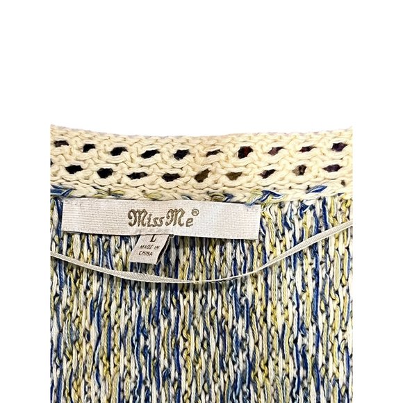 Miss Me Sleeveless Sweater Fringe Boho Hippie Size Large NWOT - Picture 4 of 4